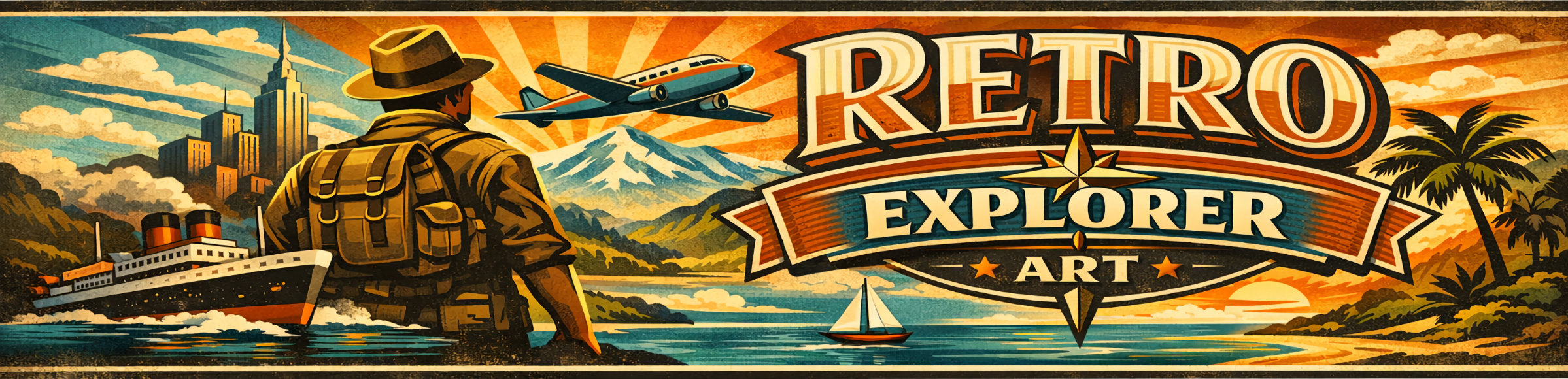Retro Explorer Art - Vintage Artwork Collection