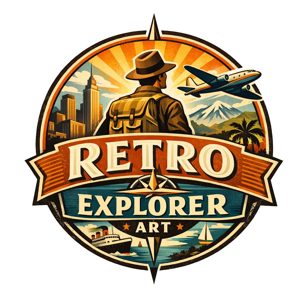 Retro Explorer Art Logo